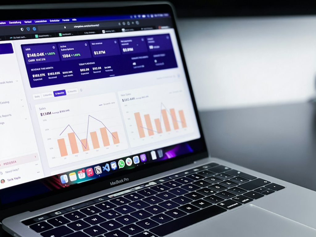 Performance analytics displayed on a computer for website testing