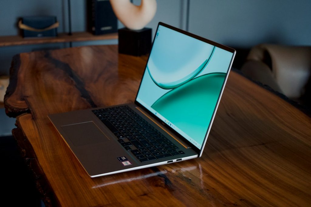 Laptop on a minimalist desk for professional computer work