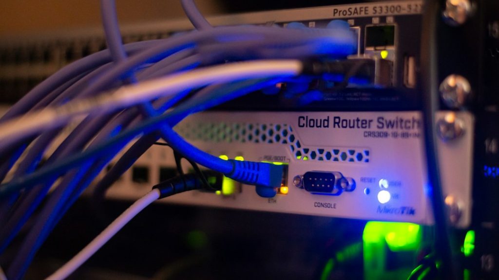 Network equipment and Ethernet cabling representing residential ISP quality